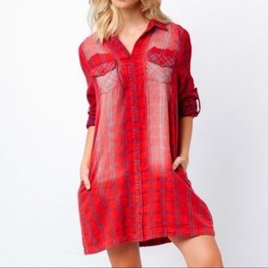 Red plaid dress